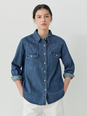 TWO-POCKET DENIM SHIRT (DBL)