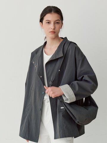 HIGH-NECK MINIMAL COAT (CH)