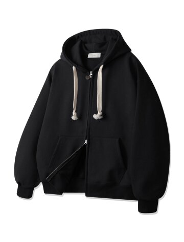 바켄 클래식 투웨이 버튼 무지 후드 집업 BK7975_블랙