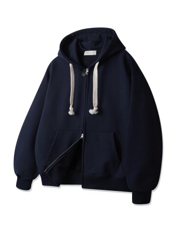 바켄 클래식 투웨이 버튼 무지 후드 집업 BK7975_네이비