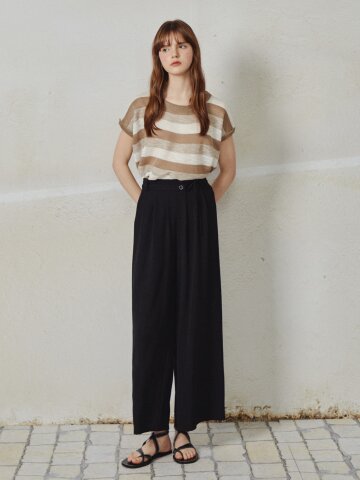 투버튼 핀턱 슬랙스 팬츠 