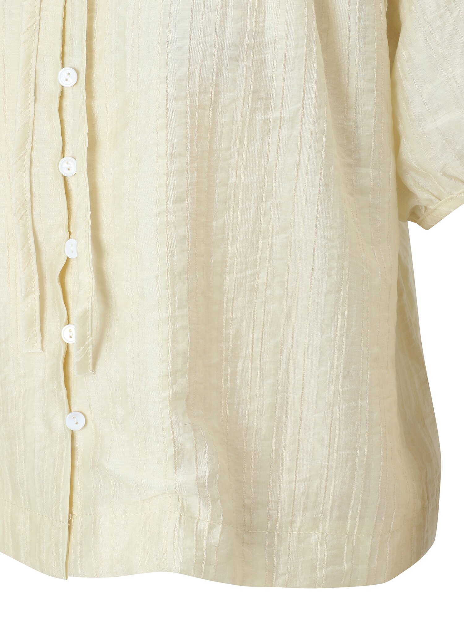 볼륨 스트랩 오픈 블라우스 (LIGHT YELLOW)