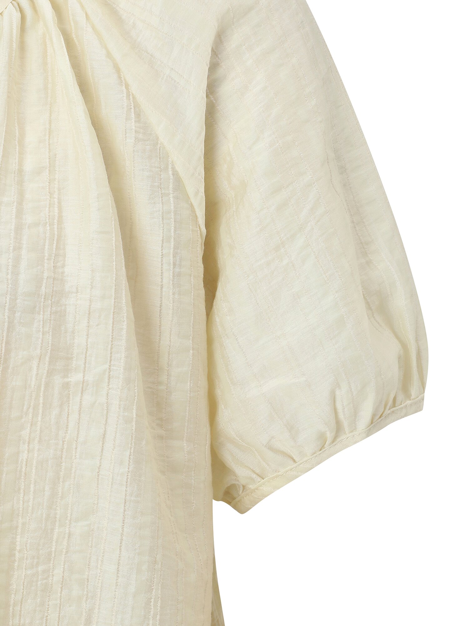 볼륨 스트랩 오픈 블라우스 (LIGHT YELLOW)