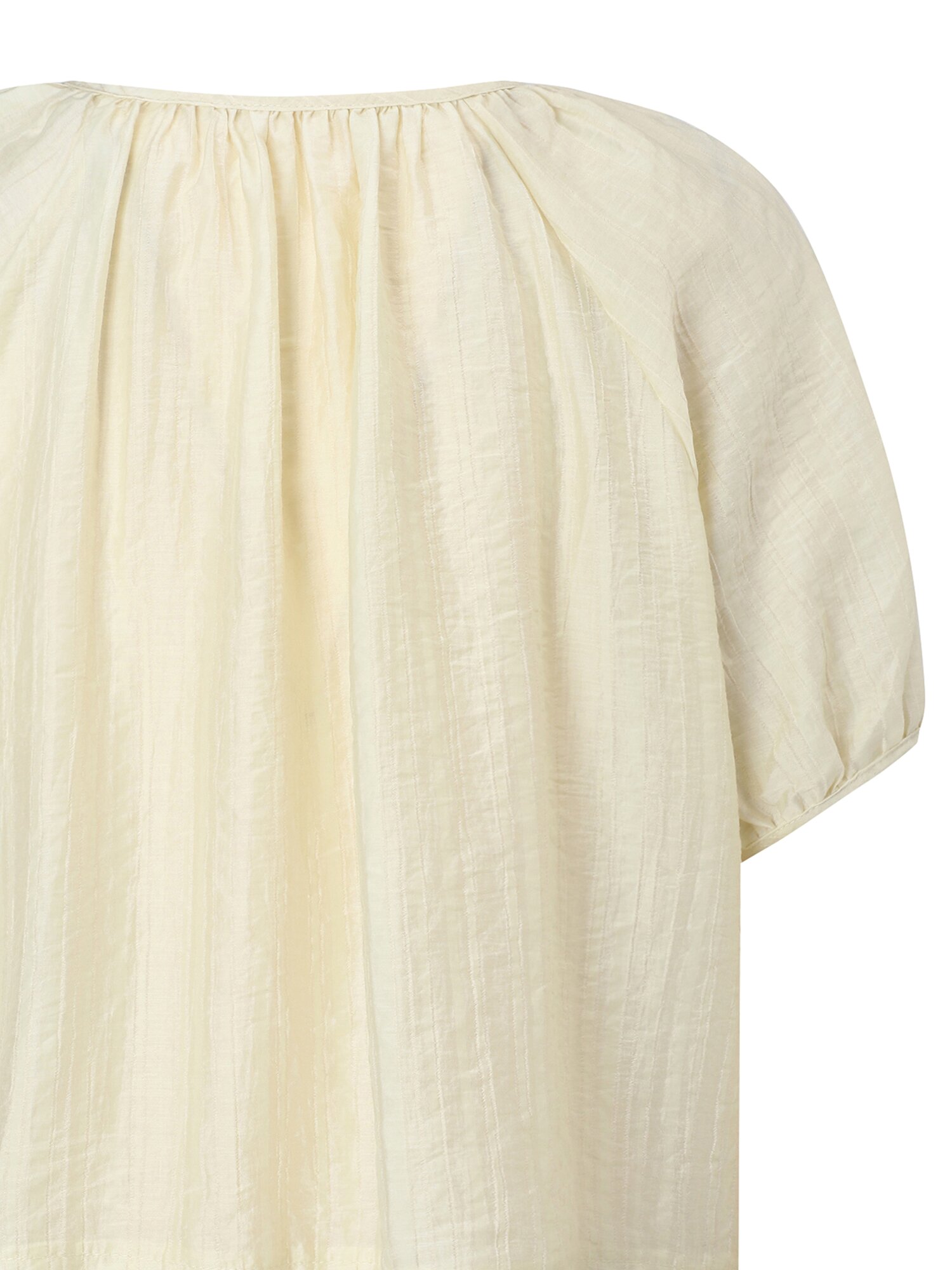 볼륨 스트랩 오픈 블라우스 (LIGHT YELLOW)