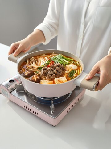 쿠르베 IH 인덕션 세라믹 코팅 24cm 전골냄비