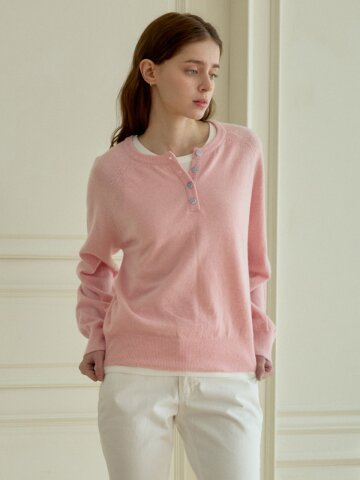 HEAL ICY BUTTON KNIT_PINK