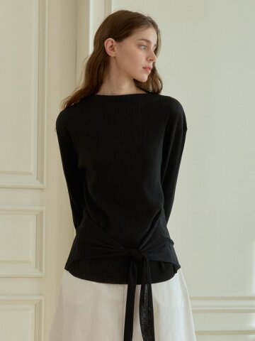 MIAKE BELT TIE T-SHIRT_BLACK