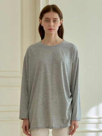 NEO SLIT TOP_MELANGE GREY