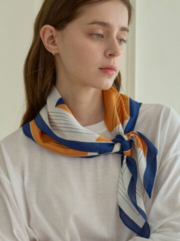 NEO STRUCTURED SILK SCARF_NAVY