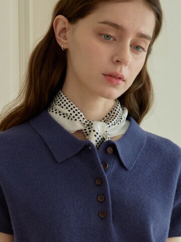 CALM POLKA DOT SCARF_WHITE