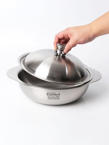 유로룩스 베어쿡 스텐 전골 냄비 24cm 인덕션 예쁜냄비 무연마제 통3중 국산