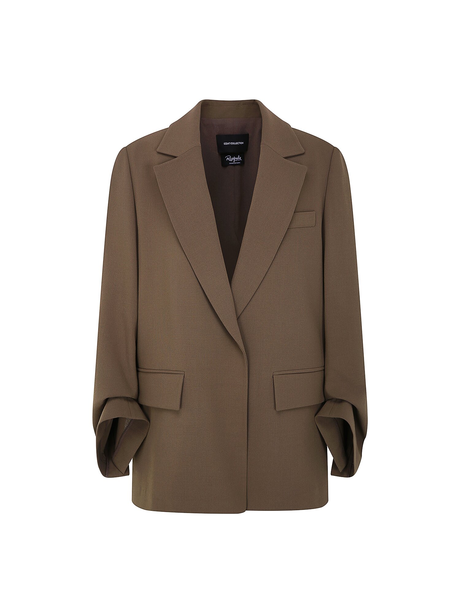 루즈핏 백 슬릿 오픈 재킷 (BROWN)