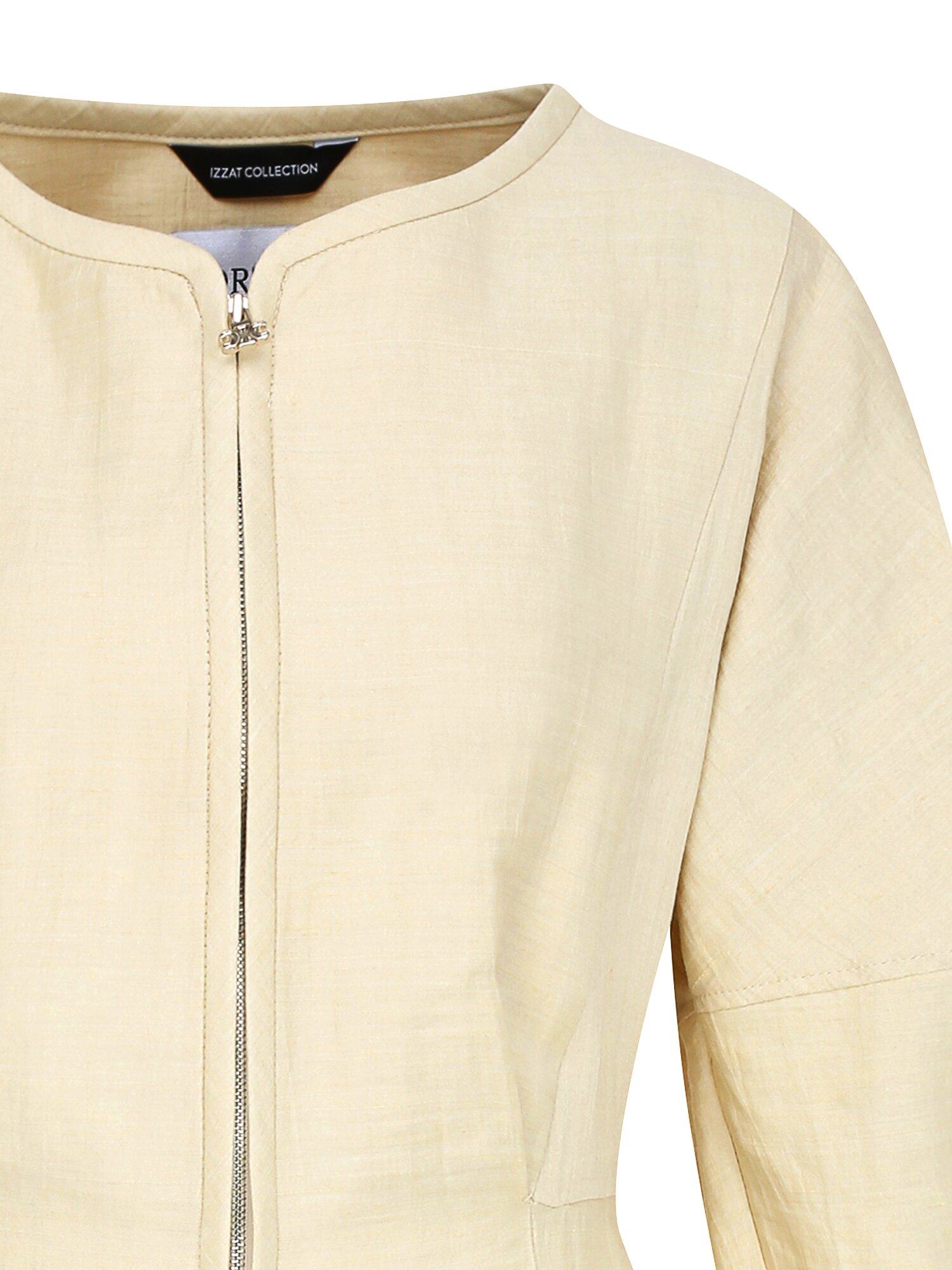 린넨 볼륨 슬리브 플레어 원피스 (LIGHT BEIGE)