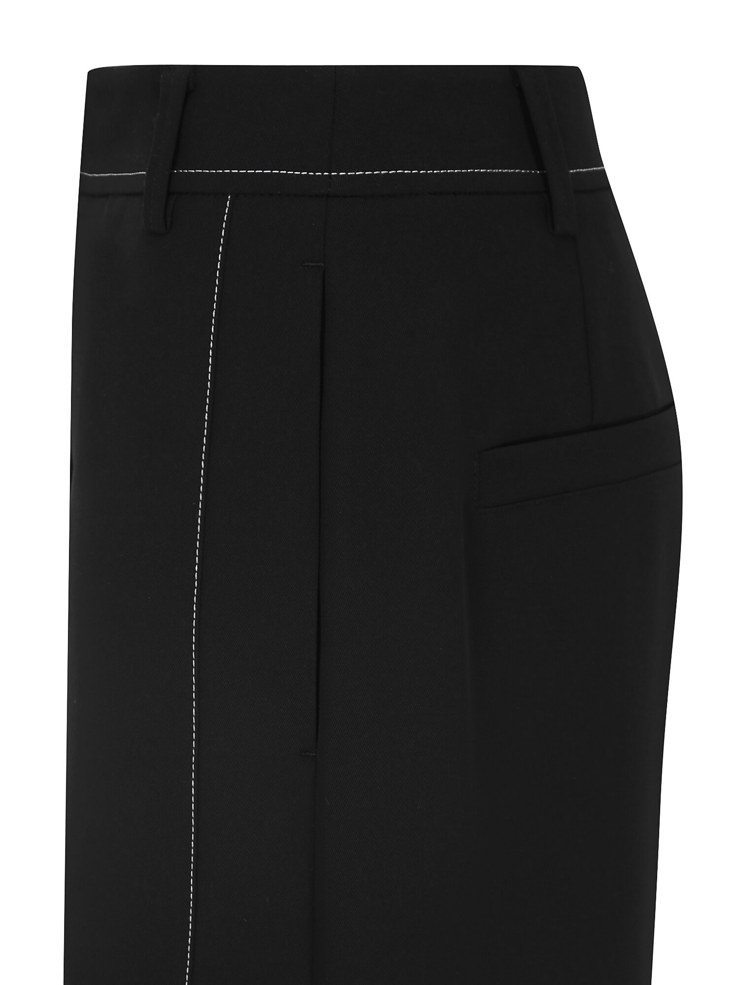 스티치 테이퍼드 크롭 팬츠 (BLACK)