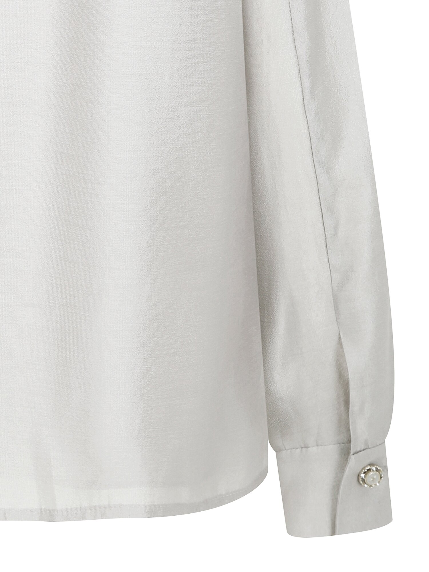 타이 핀턱 라운드넥 블라우스 (GREY)