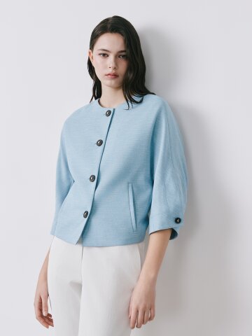 루즈핏 돌먼 라운드넥 재킷 