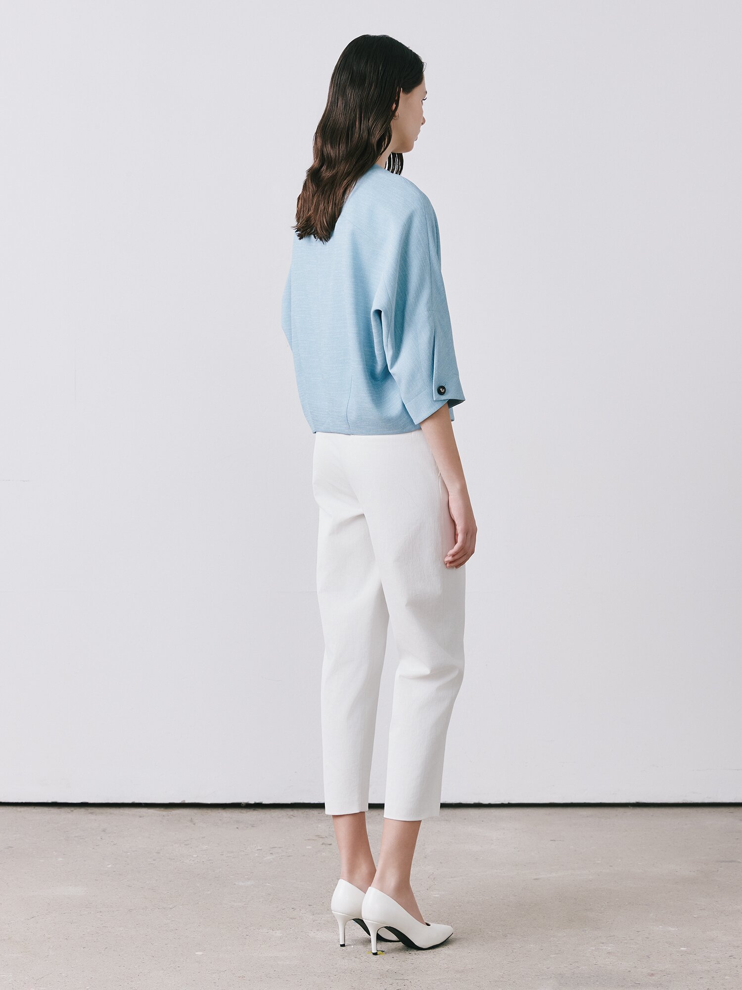 루즈핏 돌먼 라운드넥 재킷 (SKY BLUE)