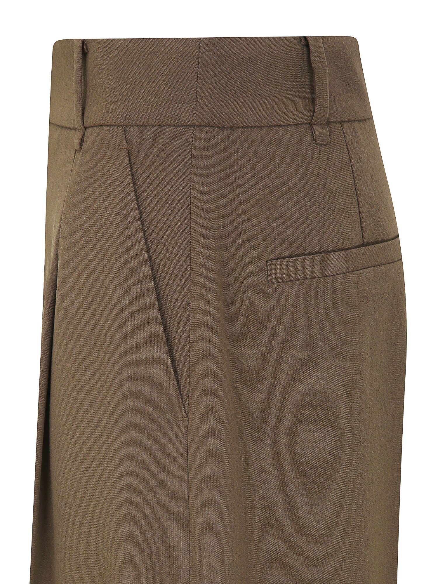 히든 버튼 원턱 와이드 팬츠 (BROWN)