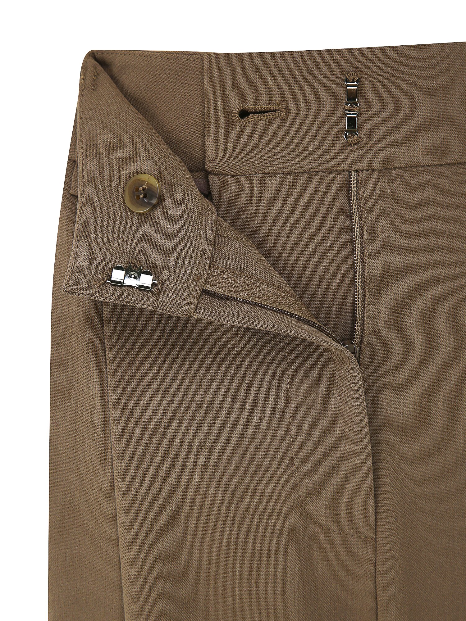 히든 버튼 원턱 와이드 팬츠 (BROWN)