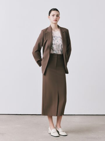 슬릿 포인트 H라인 롱 스커트 