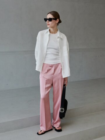 컴포트 샤틴실키 밴딩 팬츠_핑크