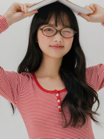 스트라이프 콤비 버튼 티셔츠 (2color)