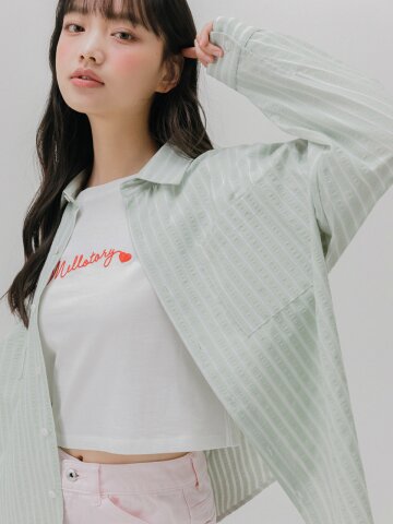 투포켓 스트라이프 셔츠 (2color)