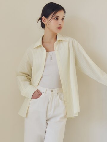 슬릿 라인 스트라이프 셔츠 / 스트라이프 옐로우
