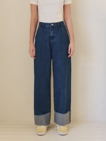 롤업 데님 팬츠 / 인디고
