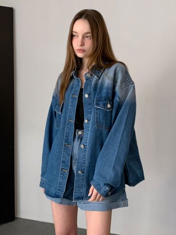 오버핏 웨스턴 데님 셔츠 (2colors)