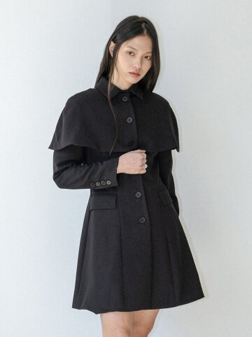 LS_Cape collar dress_BLACK