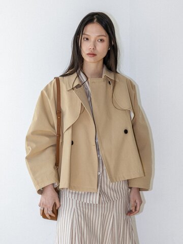 LS_Double button trench jacket_BEIGE