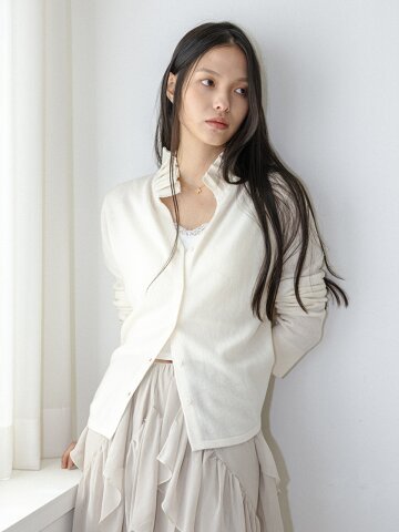 LS_Frill collar button knit cardigan_2color