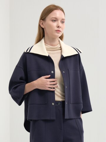 노엘디 탄탄저지 니트카라 점퍼