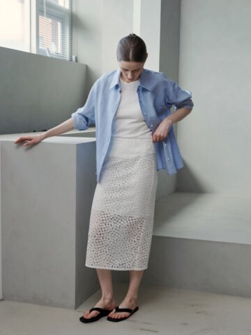 자수 데이지 레이스 스커트_아이보리