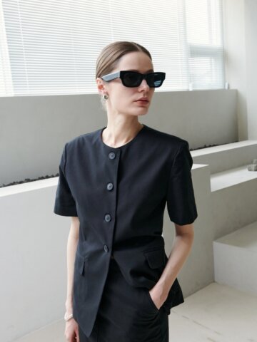 스탠다드 린넨 자켓_블랙