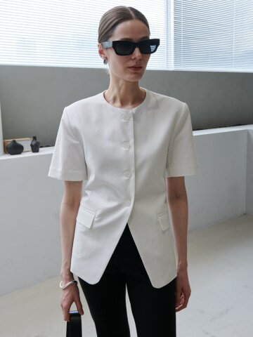 스탠다드 린넨 자켓_아이보리