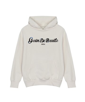 REAL THREE LOGO HOODY [IVORY]