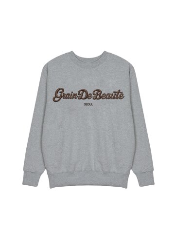 SEWING LETTERING SWEAT [GRAY]