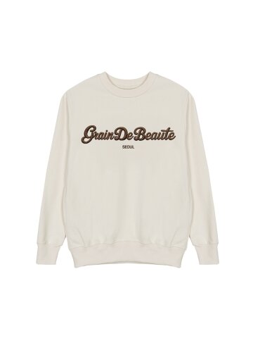 SEWING LETTERING SWEAT [IVORY]
