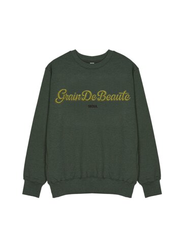 SEWING LETTERING SWEAT [GREEN]