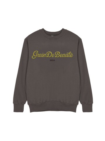 SEWING LETTERING SWEAT [CHARCOAL]