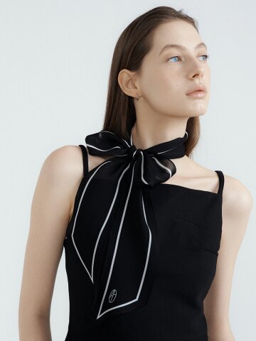 Lumiere Long Silk Scarf - Black