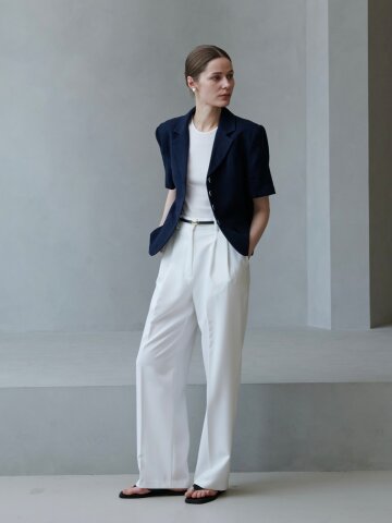 컴포트 핀턱 슬랙스 팬츠_아이보리