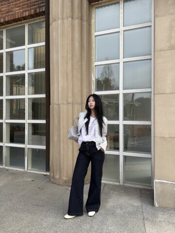 와이드핏 웨이스트 데님팬츠 