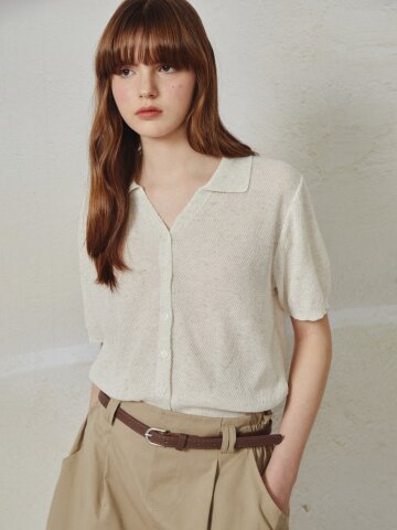 린넨 칼라 카디건 