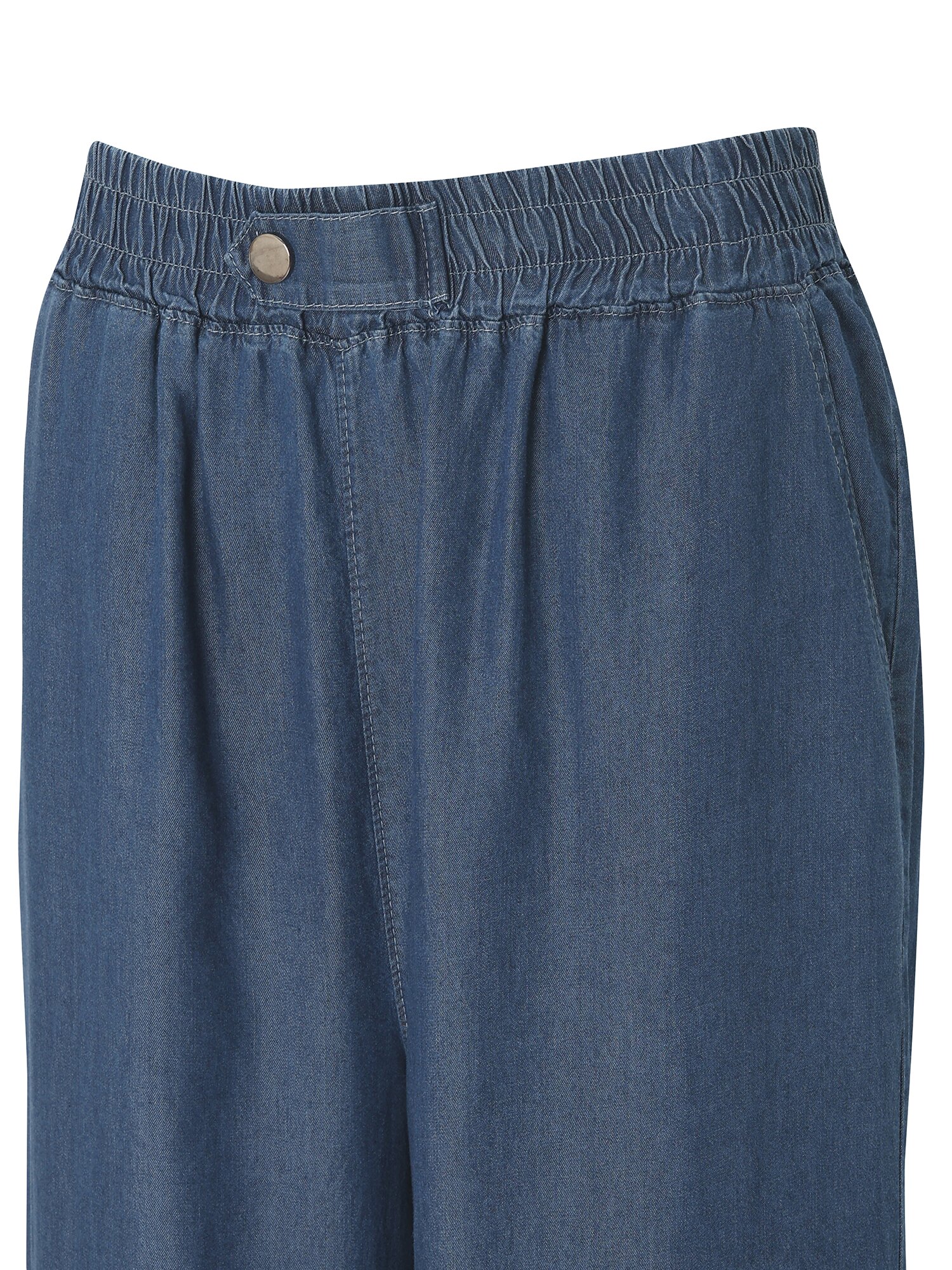 와이드핏 버튼 밴딩 데님팬츠 (DARK BLUE)