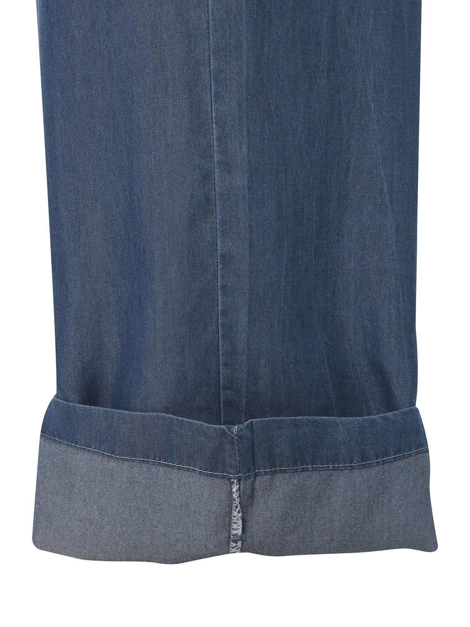 와이드핏 버튼 밴딩 데님팬츠 (DARK BLUE)