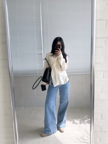 와이드핏 웨이스트 데님팬츠 