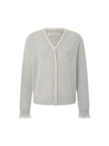 레이스 배색 니트 카디건 